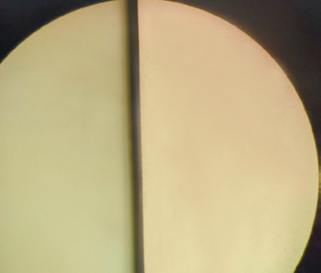 Результат лазерной сварки стекла со стеклом